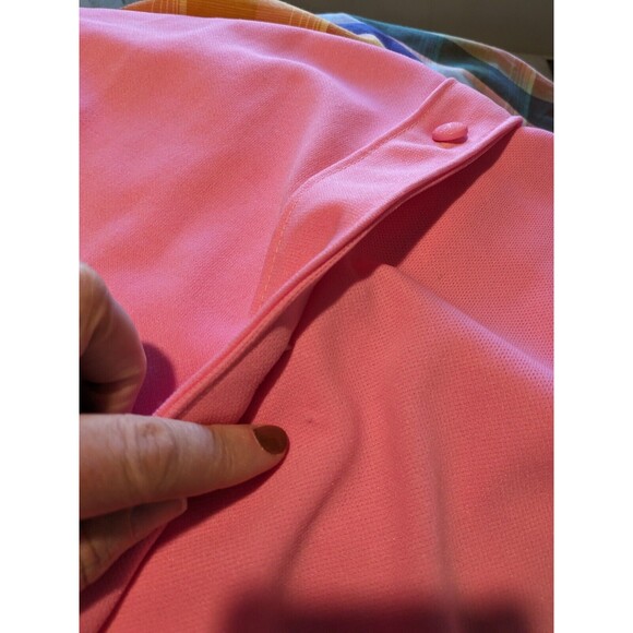 Vintage 1970’s Sears Fashions  Retro Mod Shift Dress Pink Polyester L Gingham - Picture 5 of 6